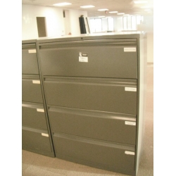 4 Drawer Lateral File Cabinet, Knoll, Grey 30" wide